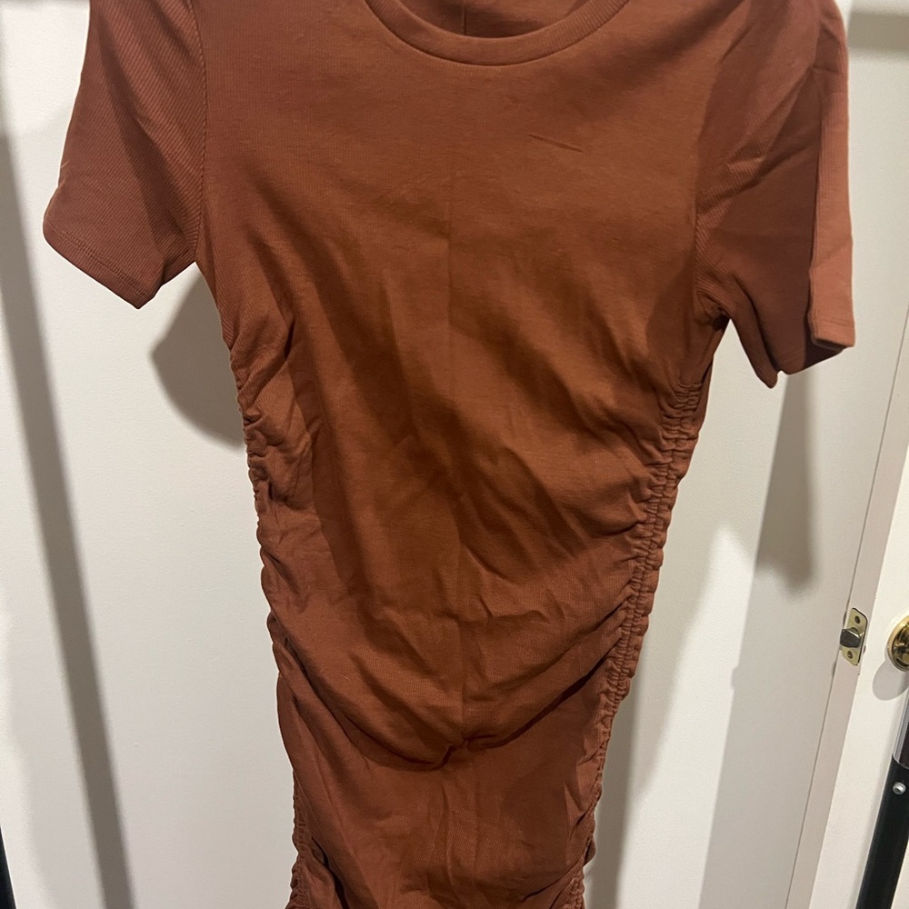 Zara Terracotta Ribbed Top